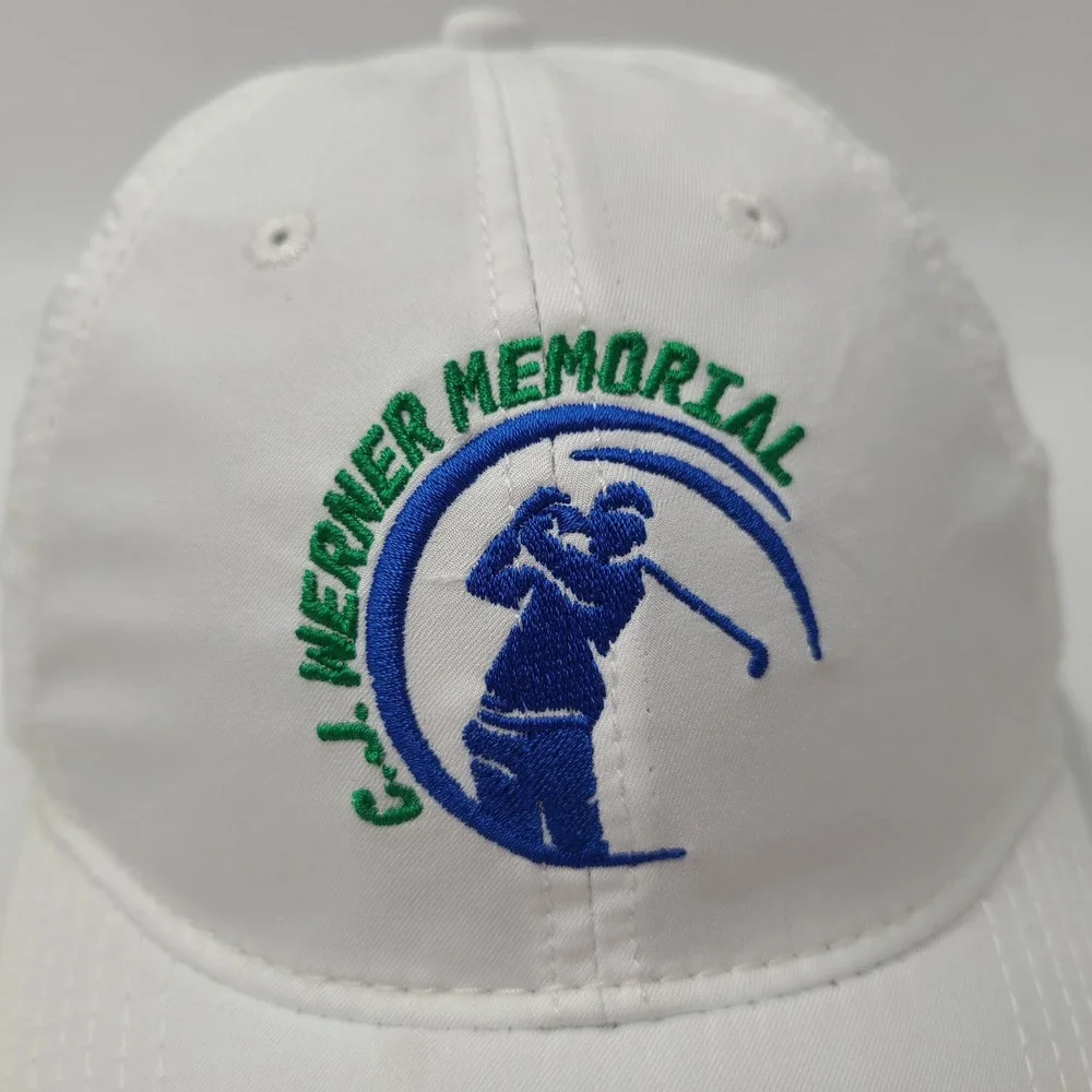 CJ Werner Memorial Golf Tournament Hat Adjustable Legacy White‎ Casual Logo Men
